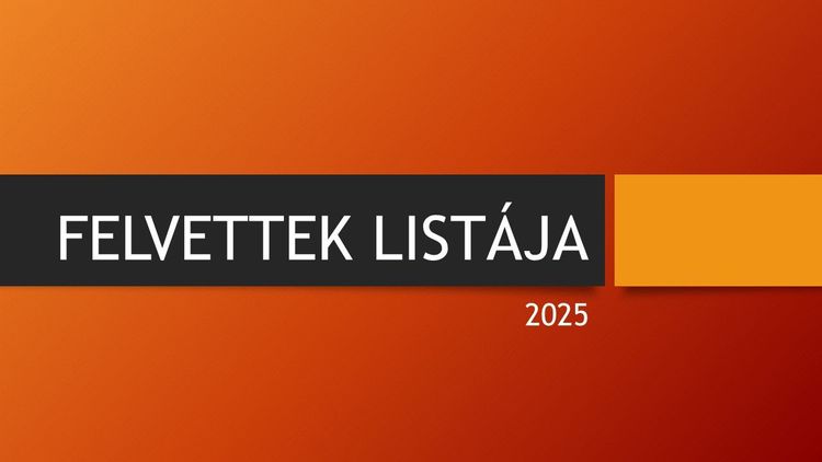 Felvételt nyert tanulók listája 2025