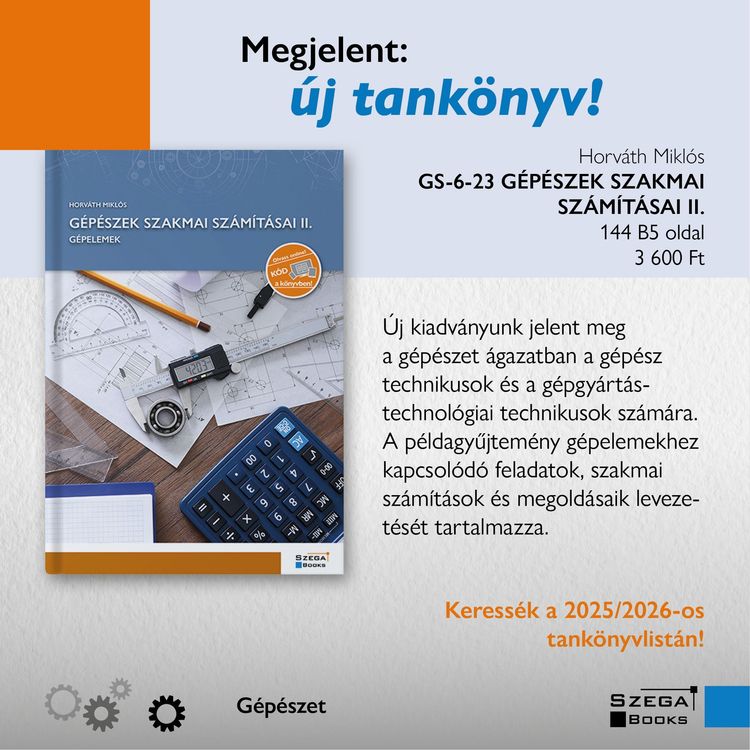 Megjelent Horváth Miklós kollégánk új tankönyve