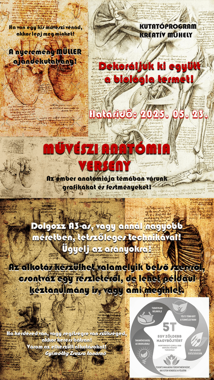 Anatómiai rajzversenyt hirdetünk a ZÖLD BÖJT jegyében