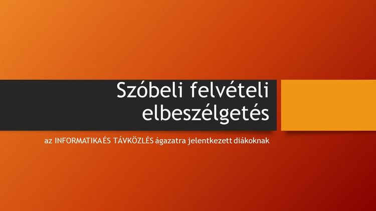Szóbeli felvételi elbeszélgetés