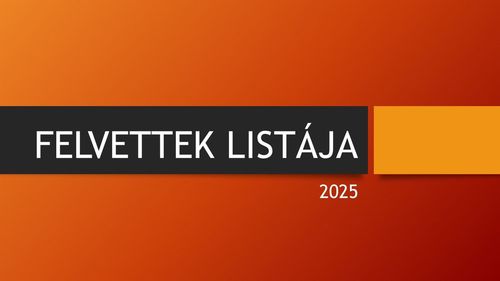 Felvételt nyert tanulók listája 2025
