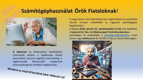 Számítógéphasználat Örök Fiataloknak